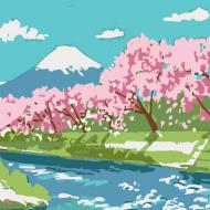 Набор для росписи по номерам Strateg Река в горах HH5898