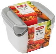 Набір контейнерів для харчових продуктів Curver Fresh & Go 3х1,2 л сірий
