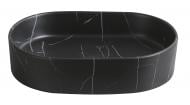 Умывальник-чаша ScandiSPA MARBLE BLACK овальный, 50*35*12см