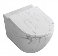 Унитаз подвесной ScandiSPA MARBLE WHITE TORNADO, сиденье Duroplast SLIM soft-close Унитаз подвесной ScandiSPA MARBLE WHITE TORNADO, сиденье Duroplast SLIM soft-close