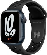 Смарт-годинник Apple Watch Nike Series 7 GPS 45mm midnight Aluminium Case with Anthracite/Black Nike Sport Band (MKNC3UL/A)