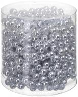 Декорация новогодняя Бусы серебряные 6 мм х 6 м 17-75-6