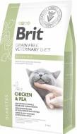 Корм сухой для взрослых котов Brit VetDiets при сахарном диабете курица, горох 2 кг