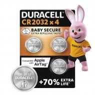 Батарейка Duracell специальная литиевая типу таблетка 3В CR2032/CR 4 шт.