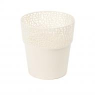 Горшок пластиковый Ламела Росса 145 круглый 1,0 л кремовый