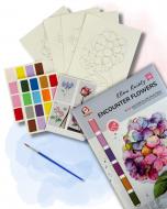 Набор-раскраска акварельная на водной основе А4 Цветы Brushme