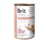 Корм влажный для взрослых собак для всех пород Brit VetDiets при хронической почечной недостаточности (тунец, лосось, горох) 400 г