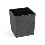 Горшок пластиковый Ламела Юка 250 квадратный 1,6 л графит