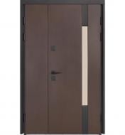 Дверь входная Булат Термо Хаус 705 венге темный / белый атласный 2050x1200 мм правая