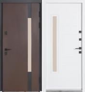 Двері вхідні Булат Термо Хаус 705 венге темний / білий атласний 2050x950 мм ліві