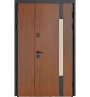 Двері вхідні Булат Термо Хаус 705 горіх 2050x1200 мм праві