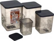 Набір ємностей для зберігання Kitchen 4 шт. димчастий пластик Набір ємностей для зберігання Kitchen 4 шт. димчастий пластик