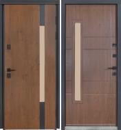 Двері вхідні Булат Термо Хаус 705 дуб бронзовий / горіх 2050x950 мм ліві