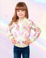 Бомбер для девочки PURPURINO из органзы р.134 белый 5050/134