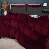 Комплект постельного белья MirSon Winter Frost 28-0003+28-0002 Protea Velvet бордовый/коричневый