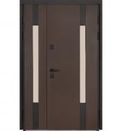 Дверь входная Булат Термо Хаус 706 венге темный / белый атласный 2050x1200 мм левая