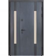 Дверь входная Булат Термо Хаус 706 темный антрацит / белый атласный 2050x1200 мм левая