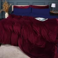 Комплект постельного белья MirSon Winter Frost 28-0006+28-0002 Primula Velvet бордовый/синий