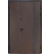 Двері вхідні Булат Термо Хаус 710 венге темний / білий атласний 2050x1200 мм праві