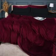 Комплект постільної білизни MirSon Winter Frost 28-0007+28-0002 Poinsettia Velvet бордовий/чорний
