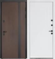 Дверь входная Булат Термо Хаус 710 венге темный / белый атласный 2050x950 мм правая