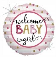 Кулька фольгована Твоя Забава Круг welcome baby girl 45х45 см 45 см різнокольоровий