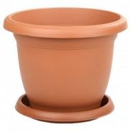 Горшок Serinova с поддоном VІLLA FLOWER №4 круглый 2,5 л терракот (V504TERRA COTTA 11634)