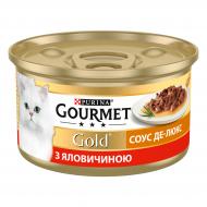 Консерва для котів Gourmet by Purina Gold соус Де-Люкс з яловичиною 85 г