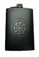 Фляга 4PROFI Коловрат со звездой Руси 9OZ 255 мл черная
