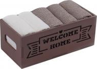 Набір рушників кухонних Wellcome Home (5 шт./уп.) 30x30 см коричневий Білтекс