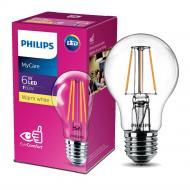 Лампа світлодіодна Philips Classic 6 Вт A60 прозора E27 220 В 3000 К