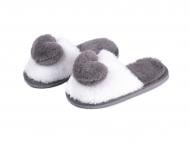 Тапки домашние Twins HS-LUX меховые с декором Сердце р. 38/39 серый