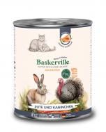 Корм влажный беззерновой для кошек в период лактации и котят Baskerville Prebio индейка и кролик 800 г