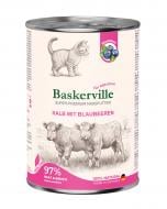 Корм влажный беззерновой для котят всех пород Baskerville Super Premium телятина с черникой 400 г