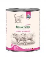 Корм влажный беззерновой для котят всех пород Baskerville Super Premium телятина с черникой 800 г
