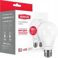 Лампа светодиодная Maxus 2 шт./уп. 15 Вт A70 матовая E27 220 В 3000 К 2-LED-567-01