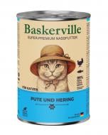 Корм влажный для взрослых котов Baskerville Classic индейка и рыба 400 г