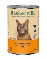Корм влажный для ежедневного рациона кошек Baskerville Classic индейка и говядина 400 г