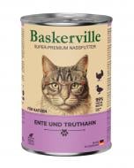 Корм влажный для ежедневного рациона кошек Baskerville Classic утка и индейка 400 г