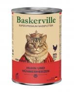Корм влажный для ежедневного рациона кошек Baskerville Classic мясо курицы с сердечками 400 г