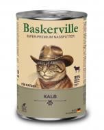 Корм влажный беззерновой для взрослых котов всех пород Baskerville Classic телятина 400 г