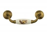 Меблева ручка скоба DC D-301/107 G4 MLK7 107 мм антична бронза/ бежевий