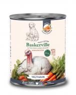 Корм влажный беззерновой для щенков и беременных собак Baskerville Prebio индейка с морковью 800 г