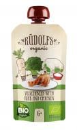Пюре органическое Rudolfs Овощи с рисом и курицей от 6+ 110 г
