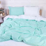 Комплект постельного белья MirSon 110х140 см Royal Soft Stripe 30-0014 + 30-0001 Garbin Сатин ментоловый/белый