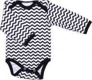 Боді дитяче для дівчинки для хлопчика унісекс Bambinelli зігзаг р.74 чорно-білий