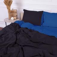Комплект постельного белья MirSon 110х140 см Royal Soft Stripe 30-0021 + 30-0019 Minhvan Сатин синий/черный
