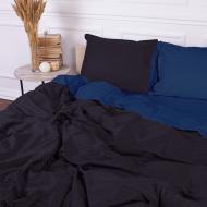 Комплект постельного белья MirSon 110х140 см Royal Soft Stripe 30-0021 + 30-0020 Likana Сатин синий/черный