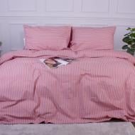 Комплект постільної білизни Бязь 17-0607 Stripe Pink 200х220 см рожевий MirSon