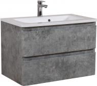 Тумба подвесная Aqua Rodos Акцент серый мрамор с умывальником Альфа 80 Тумба подвесная Aqua Rodos Акцент серый мрамор с умывальником Альфа 80